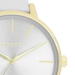 Oozoo Damen Armbanduhr Timepieces Analog Leder hellgrau UOC11290