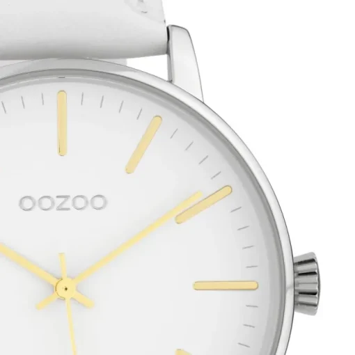 Oozoo Damen Armbanduhr Timepieces Analog Leder weiß UOC10040