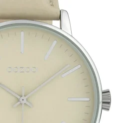 Oozoo Damen Armbanduhr Timepieces Analog Leder hellgrau UOC10041