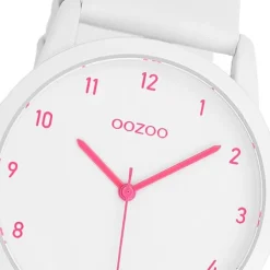 Oozoo Damen Armbanduhr Timepieces Analog Leder weiß UOC11057