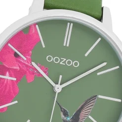 Oozoo Damen Armbanduhr Timepieces Analog Leder grün UOC11065