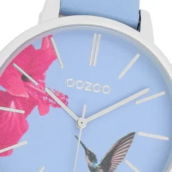Oozoo Damen Armbanduhr Timepieces Analog Leder hellblau UOC11067