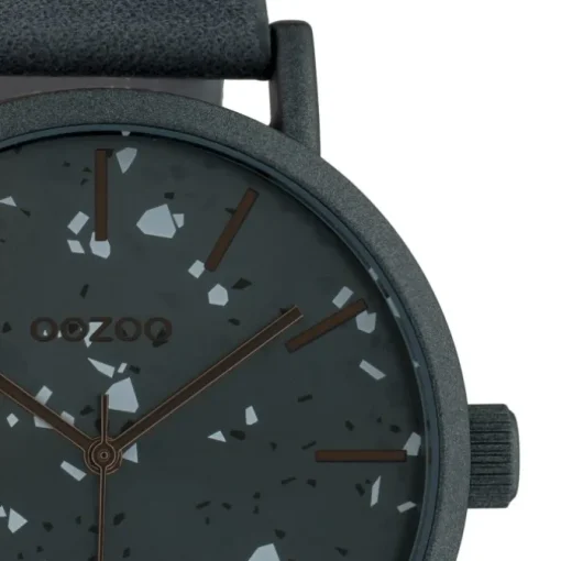 Oozoo Damen Armbanduhr Timepieces Analog Leder dunkelgrau UOC10413