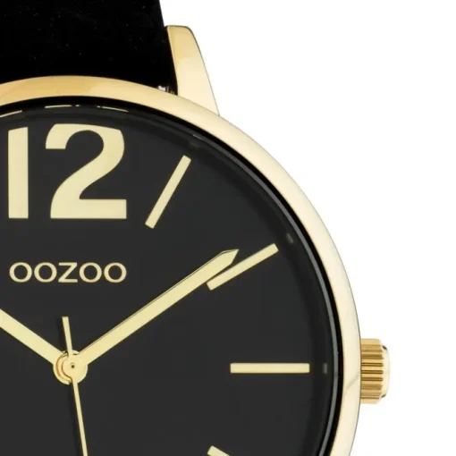 Oozoo Damen Armbanduhr Timepieces Analog Leder schwarz UOC10836