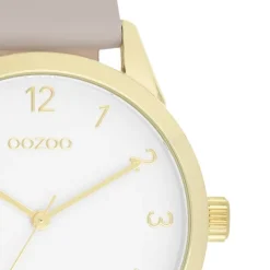 Oozoo Damen Armbanduhr Timepieces Analog Leder hellgrau taupe UOC11327