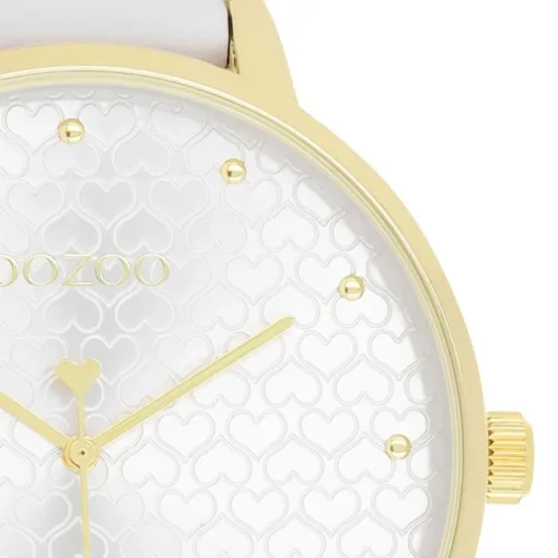 Oozoo Damen Armbanduhr Timepieces Analog Leder weiß UOC11158