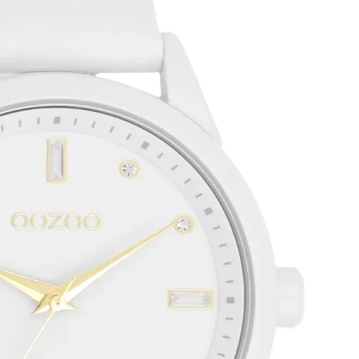 Oozoo Damen Armbanduhr Timepieces Analog Leder weiß UOC11354