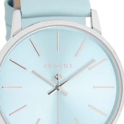 Oozoo Damen Armbanduhr Timepieces Analog Leder hellblau UOC11369