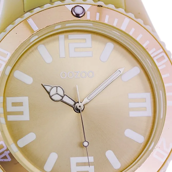 Oozoo Damen Armbanduhr Timepieces Analog Silikon beige UOC4662A