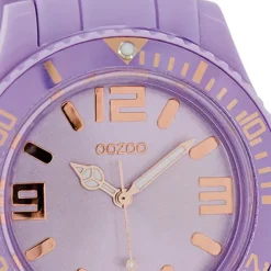 Oozoo Damen Armbanduhr Timepieces Analog Silikon lila UOC5056A