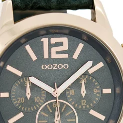 Oozoo Damen Armbanduhr Timepieces Analog Leder dunkelgrün UOC6182A