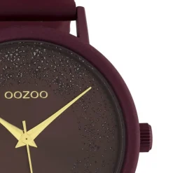 Oozoo Damen Armbanduhr Timepieces Analog Leder bordeauxrot UOC10584