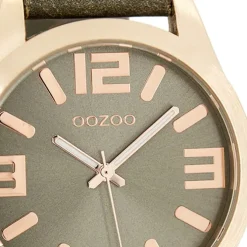Oozoo Damen Armbanduhr Timepieces Analog Leder dunkelgrün UOC8016A
