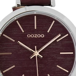Oozoo Damen Armbanduhr Timepieces Analog Leder dunkelrot UOC9137A