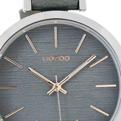 Oozoo Damen Armbanduhr Timepieces Analog Leder grau UOC9138A