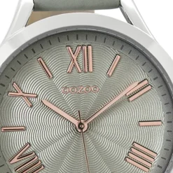 Oozoo Damen Armbanduhr Timepieces Analog Leder grau UOC9477A