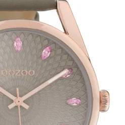 Oozoo Damen Armbanduhr Timepieces C10817 Analog Leder grau UOC10817