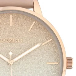 Oozoo Damen Armbanduhr Timepieces Analog Leder beige weiß UOC10831