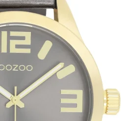 Oozoo Damen Armbanduhr Timepieces Analog Leder dunkelgrau UOC1084A