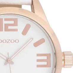 Oozoo Damen Armbanduhr Timepieces Analog Leder weiß rosegold UOC1100A
