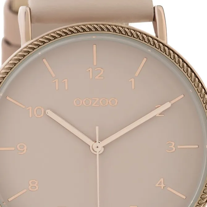 Oozoo Damen Armbanduhr Timepieces Analog Leder beige rosa UOC10820