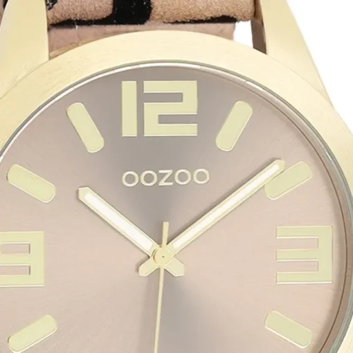 Oozoo Damen Armbanduhr Timepieces Analog Lederband beige schwarz UOC1097A