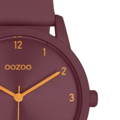 Oozoo Damen Armbanduhr Timepieces Analog Lederband lila bordeauxrot UOC11455