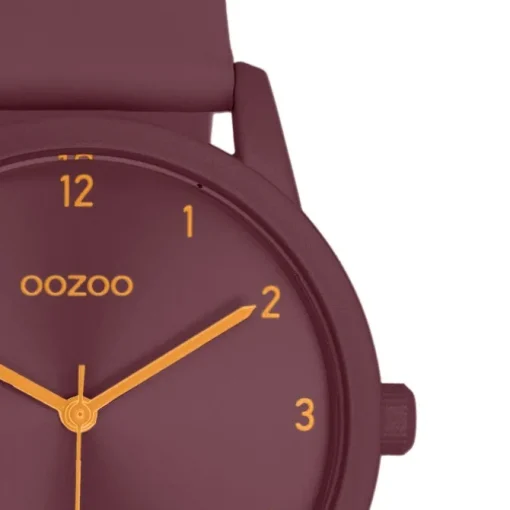 Oozoo Damen Armbanduhr Timepieces Analog Lederband lila bordeauxrot UOC11455