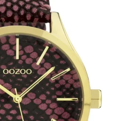 Oozoo Damen Armbanduhr Timepieces Analog Leder pink schwarz UOC10433