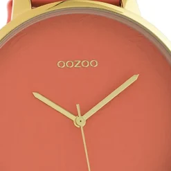 Oozoo Damen Armbanduhr Timepieces Analog Leder pfirsichrosa UOC10572