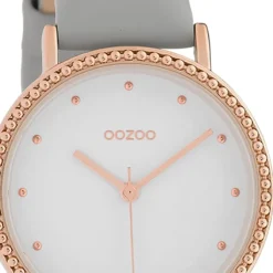 Oozoo Damen Armbanduhr Timepieces Analog Leder grau UOC10420