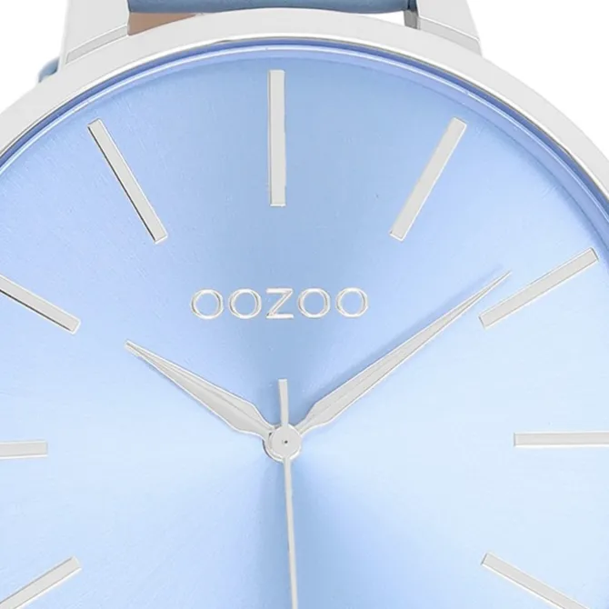 Oozoo Damen Armbanduhr Timepieces Analog Leder hellblau UOC11073
