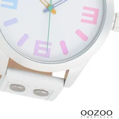 Oozoo Damen Armbanduhr Timepieces Analog Leder weiß UOC1085A