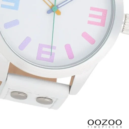 Oozoo Damen Armbanduhr Timepieces Analog Leder weiß UOC1085A