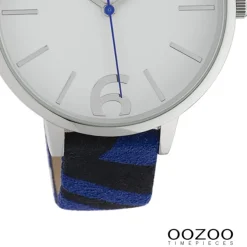 Oozoo Damen Armbanduhr Timepieces Analog Leder blau schwarz UOC10201