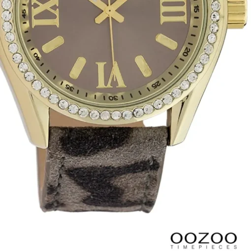 Oozoo Damen Armbanduhr Timepieces Analog Leder hellbraun schwarz UOC10225