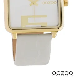 Oozoo Damen Armbanduhr Timepieces Analog Leder hellgrau UOC10365