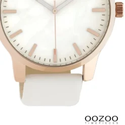 Oozoo Damen Armbanduhr Timepieces Analog Leder weiß UOC10725