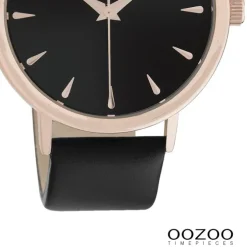 Oozoo Damen Armbanduhr Timepieces Analog Leder schwarz UOC10829