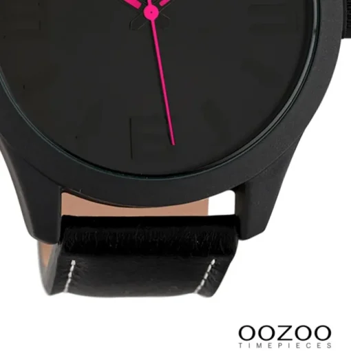 Oozoo Damen Armbanduhr Timepieces Analog Leder schwarz UOC1068A