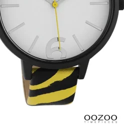 Oozoo Damen Armbanduhr Timepieces Analog Leder gelb schwarz UOC10211