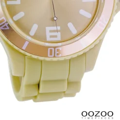 Oozoo Damen Armbanduhr Timepieces Analog Silikon beige UOC4657A
