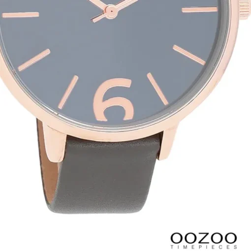 Oozoo Damen Armbanduhr Timepieces Analog Leder grau UOC9153A