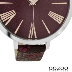 Oozoo Damen Armbanduhr Timepieces Analog Leder dunkelrot UOC9171A