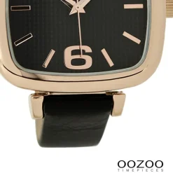 Oozoo Damen Armbanduhr Timepieces Analog Leder schwarz UOC9184A