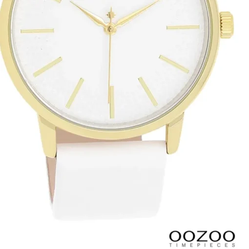 Oozoo Damen Armbanduhr Timepieces Analog Leder weiß UOC11156