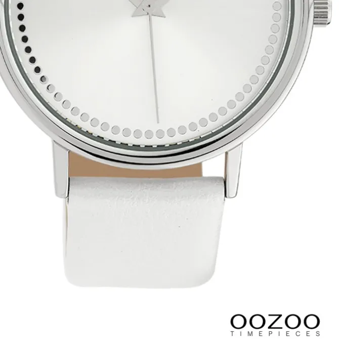 Oozoo Damen Armbanduhr Timepieces Analog Leder weiß UOC10149