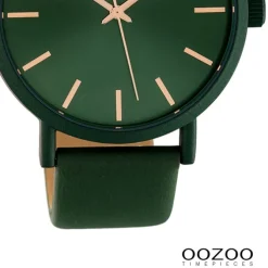 Oozoo Damen Armbanduhr Timepieces Analog Leder grün UOC10453