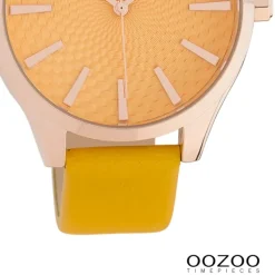 Oozoo Damen Armbanduhr Timepieces Analog Leder gelb UOC10466