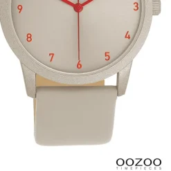 Oozoo Damen Armbanduhr Timepieces Analog Leder taupe grau UOC11170